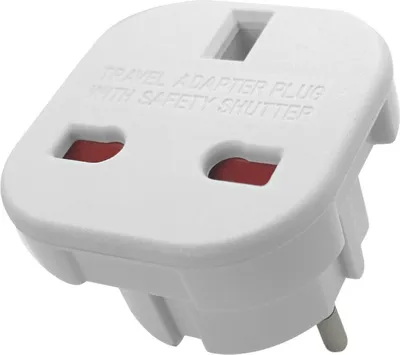 Produktbild von Weltadapter Typ G auf Typ F - England, Irland, Malta, Malaysia, EU - Weiß