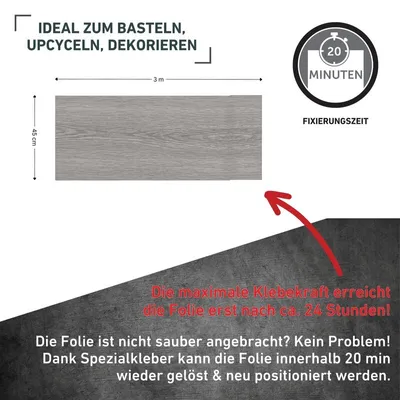 Produktbild von Klebefolie Kiefer grau - 45x300cm