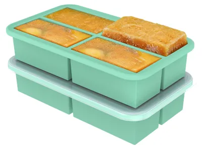 Produktbild von Ankway Silikon Gefrierform mit Deckel 2er-Pack, Stapelbare Suppe Einfrieren Behä