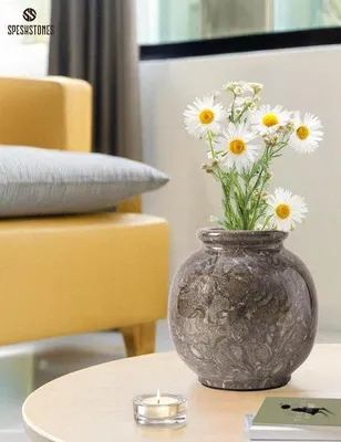 Produktbild von Famanu Blumenvasen 13 cm - Handgefertigtes Dekorationsstück aus Marmor