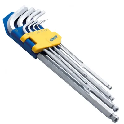 Produktbild von Sechskantschlüssel Set 9-teilig mit Kugelkopf 1,5-10mm