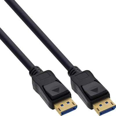 Produktbild von InLine DisplayPort 2.1 cable, UHBR20 80 Gb/s, black, gold-plated contacts, 2m, 2 m, DisplayPort, DisplayPort, Stecker, Stecker, 7680 x 2160 Pixel
