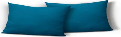 Produktbild von 2er Set Kissenbezug Kissenhülle Kopfkissenbezug 40x80 cm petrol Uni Microfaser