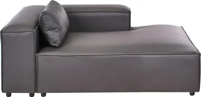 Zdjęcie produktu dla BELIANI Szezlong czarny tapicerowany lewostronny nowoczesny minimalistyczny styl do salonu