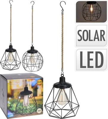 Image de Lampe solaire, métal, noir, 198 x 198 x 310 mm LED