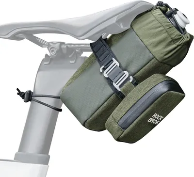 Produktbild von ROCKBROS Fahrrad Satteltasche mit Flaschenhalter und 0,3L Mini Tragbare Fahrradsatteltasche, Rennrad Mountainbike-Satteltasche Fahrradausrüstung, Grün