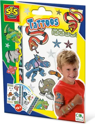 Produktbild von SES Creative Tattoos fr Kinder - Tierkmpfer