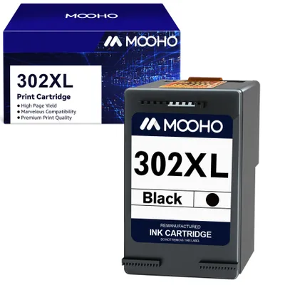 A product shot of a printer ink cartridge and its packaging.