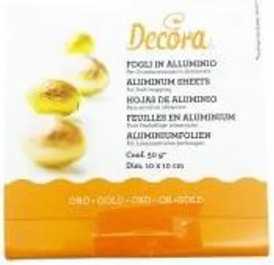 Obrázek produktu pro Fólie pro balení čokolád - zlatá 10x10cm 150ks