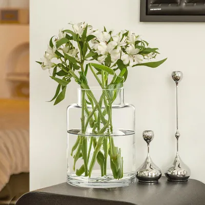 Image de Vase en verre transparent pour fleurs et décoration