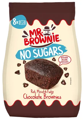 Produktbild von Mr. Brownie Chocolate Brownies No Sugars 200g
