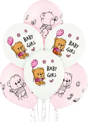 Produktbild von Luftballon Ø30cm Baby Girl | 6 Stück Babyparty Dekoration für Mädchen