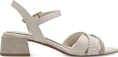 Produktbild von MARCO TOZZI Damen elegante Sandale Blockabsatz Schnalle 2-28324-42, Größe:39 EU, Farbe:Beige