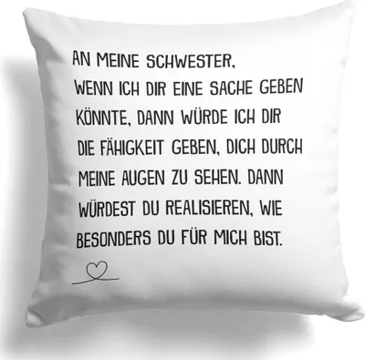Produktbild von 22Feels Schwester Geschenk Geburtstag Weihnachten Geschwister Deko Kissen Frauen Dekoration Mädchen Big Lil Sis Wohnaccessoire Wohnzimmer Schlafzimmer Couch