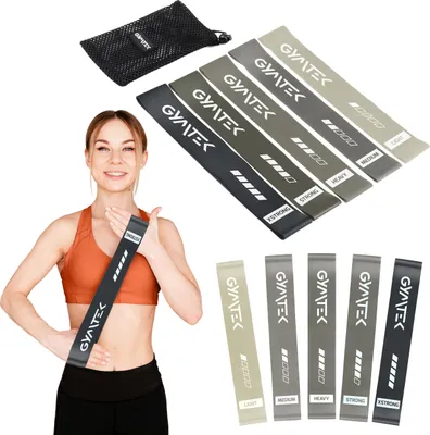 Produktbild von Gymtek® Widerstandsbänder Set - 5 Stück, 0.5-30 kg - Fitnessbänder, Resistance Bands, Gymnastikband - Yoga, Pilates, Krafttraining, Fitness