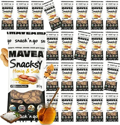 Produktbild von MAVEA karamellisierte Nüsse mit Honig und Salz 24 Pack x 80g