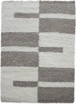 Image de RECTAN Tapis tissé à poils longs avec motifs géométriques