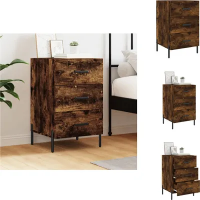 Immagine prodotto di vidaXL Comodino rovere fumé 40x40x66 cm materiale a base di legno - Comodini