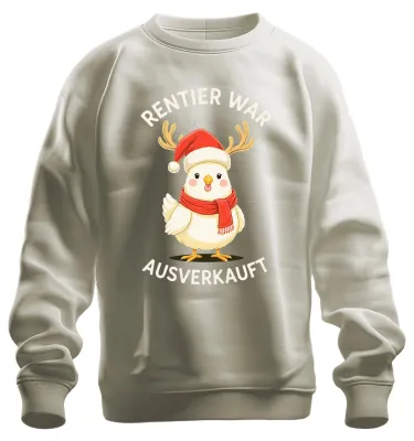 Produktbild von Rentier war t lustiges Küken Weihnachten Geschenk Sweatshirt Pullover, Natur, M