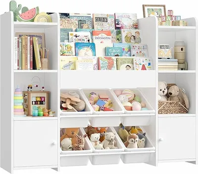Imagen del producto de Silecomplaza, caja de almacenamiento para habitación infantil, ideal para guardar juguetes, color blanco