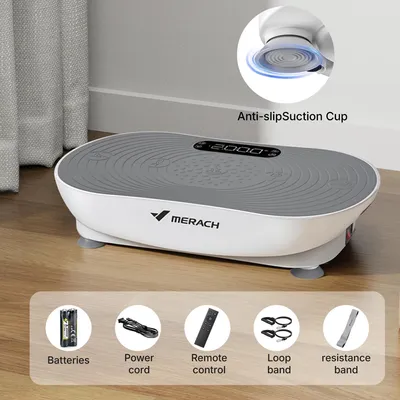 Immagine prodotto di Piattaforma vibrante - 2533 W - 99 livelli di velocità - Display touch a LED - Altoparlanti Bluetooth - Telecomando - Dimagrimento e tonificazione - Bianco