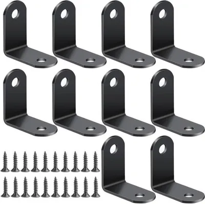 Eckverbinder aus Edelstahl, 10 Stück, Eckklemmen 30 x 30 x 2 mm, Möbelwinkelhalter mit 20 Schrauben für stabile Verbindungen