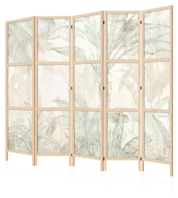 Immagine prodotto di LUMASOUL Paravento monofacciale, paravento divisorio per interni, foglie motivo giapponese, 225x172 cm