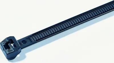 Produktbild von HellermannTyton Kabelbinder außenverzahnt OS-Serie (L x W) 200 x 4.6 mm T50ROS-W-BK-C1 Farbe: Schwarz 100 St
