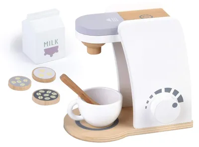 Produktbild von Bayagu Holz-Kaffeemaschine Kinder Spielzeug-Kaffeemaschine Kapseln Tasse Löffel