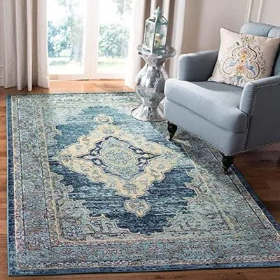 Productafbeelding van Famanu vloerkleed, blauw en geel - 120 x 180 cm