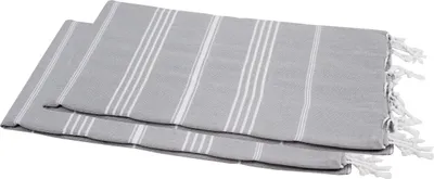 Produktbild von Hamamtuch Set 100x180 cm | 2 Stück | Sultan Style hellgrau