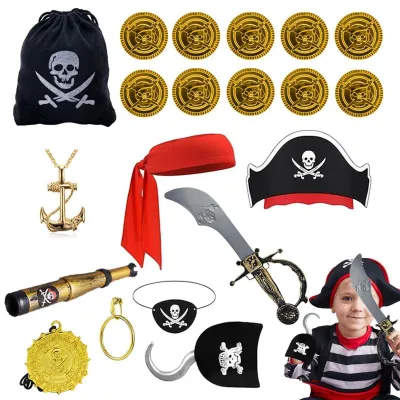 Imagen del producto de Elzusha - Set de accesorios de disfraz de pirata para niños