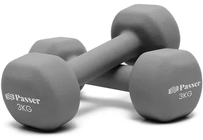 Immagine prodotto di Set di pesi in neoprene - 2 X 3 Kg - Rivestimento antiscivolo - Ideale per allenamento della forza, yoga e pilates
