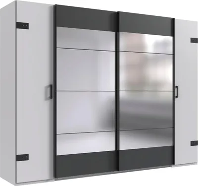 Produktbild von Wimex Stockholm Schwebetürenschrank Graphit/Weiß
