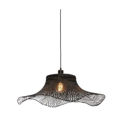 Produktbild von GOOD&MOJO - Hängeleuchte Ibiza - Bambus Schwarz - 65x65x20cm Hängelampe - Esstischlampe - Wohnzimmerlampe - Schlafzimmerlampe - Wohnzimmer