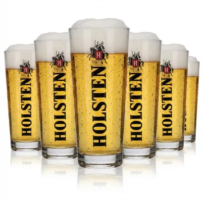 Produktbild von 6x Holsten Glas 0,3l Willi Becher Frankonia Pils Biergläser Set Brauerei Gastro