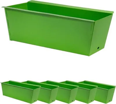 Produktbild von Famanu Pflanzenbox Set von 6 grünen Metallbehältern für Europaletten - Balkonblumenkästen