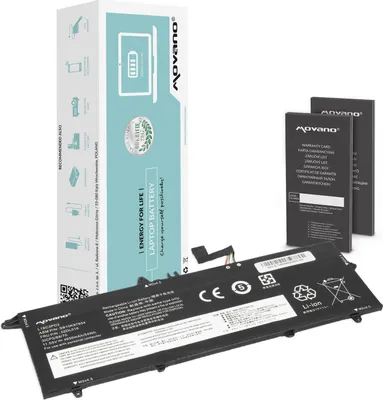A laptop battery and its packaging are displayed on a white background.