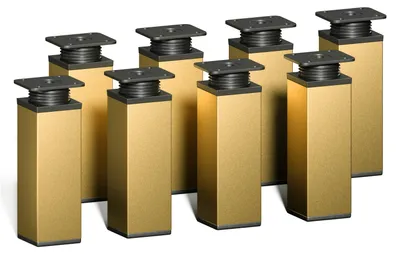 Produktbild von 8er Set sossai moderne Möbelfüße in Gold 120mm höhenverstellbar Schrankfüße Sockelfüße