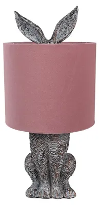 Zdjęcie produktu dla Clayre & Eef Lampa stołowa Królik Ø 20x43 cm Brązowy Różowy Polyresin