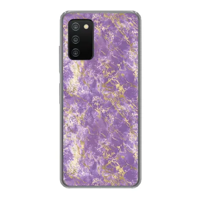 Produktbild von MuchoWow® Handyhülle Schutzhülle Hülle für Samsung Galaxy A03s Marmor - Lila - Gold - Muster Silikon Softcase Handy Hülle - Schutz