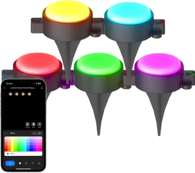 Produktbild von Ledvion - LED Gartenbeleuchtung, 15M, IP65, 24W, 2700K-6500K, 24V, RGB, Gartenstrahler Außen, Erdspieß, Wasserdicht, Verknüpfbar
