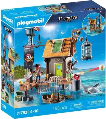 Image de PLAYMOBIL Pirates Port de Pirates avec Repaire, Prisons et Canon, 165 Pièces, Dès 4 Ans
