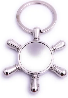 Produktbild von Onwomania Steuerrad Seemann Chrom Schlüsselanhänger Keychain Silber aus Metall