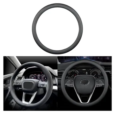 Obrázok produktu pre Poťah na volant z perforovanej kože – protišmykový – priedušný – univerzálny – pre nákladné vozidlá – 38 cm – odolný – kryt na volant