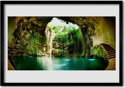 Produktbild von Bild 100x70 MDF-Rahmen Wandkunst Wasserfall Landschaft Wasser