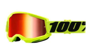 Produktbild von 100% Strata 2 Goggle, einfache Scheibe, Gelb, Unisex, Zylindrische (flache) Linse, Polycarbonat, Schwarz, Gelb