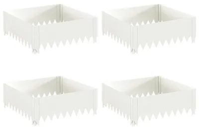 Obrázok produktu pre vidaXL Obvodová ohraničovacia lišta, 4 ks, 60 x 60 x 20 cm, oceľ, biela