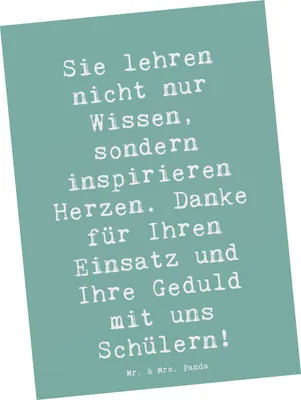 Produktbild von Mr. & Mrs. Panda Grußkarte Spruch Danke Lehrer - Meeresbrise - Geschenk, Ansichtskarte, Postkarten, Fotokarte, Postkarte, Geduld, Lieblingslehrer, Hingabe, bildkarte