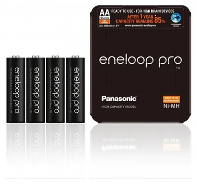 Produktbild von 4 x Eneloop Pro AA Mignon Qualitätsakkus von der Firma Sanyo Panasonic